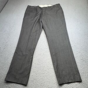 Balmain Pants Mens 38x29 Gray Dress Wool Trousers Super 120s Slim Fit Flat Front